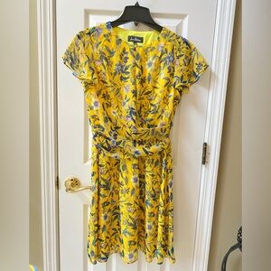 Sam Edelman Floral Yellow and Blue Dress S